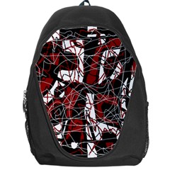 Red Black And White Abstract High Art Backpack Bag by Valentinaart