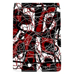 Red Black And White Abstract High Art Flap Covers (s)  by Valentinaart