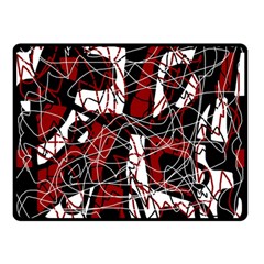 Red Black And White Abstract High Art Double Sided Fleece Blanket (small)  by Valentinaart