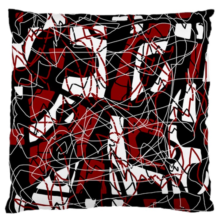 Red black and white abstract high art Standard Flano Cushion Case (Two Sides)