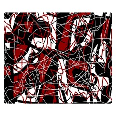 Red Black And White Abstract High Art Double Sided Flano Blanket (small)  by Valentinaart