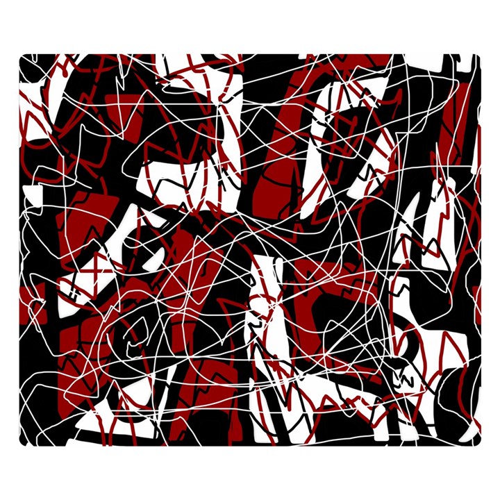 Red black and white abstract high art Double Sided Flano Blanket (Small) 