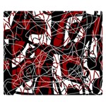 Red black and white abstract high art Double Sided Flano Blanket (Small)  50 x40  Blanket Back