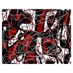 Red Black And White Abstract High Art Double Sided Flano Blanket (medium)  by Valentinaart