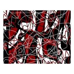 Red Black And White Abstract High Art Double Sided Flano Blanket (large)  by Valentinaart