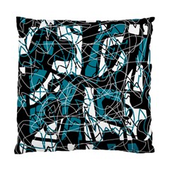 Blue, Black And White Abstract Art Standard Cushion Case (two Sides) by Valentinaart