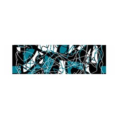 Blue, Black And White Abstract Art Satin Scarf (oblong) by Valentinaart