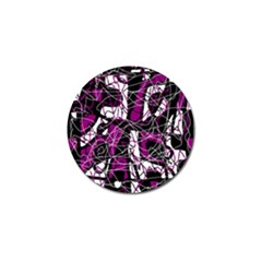 Purple, White, Black Abstract Art Golf Ball Marker (4 Pack) by Valentinaart