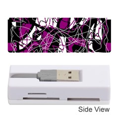 Purple, White, Black Abstract Art Memory Card Reader (stick)  by Valentinaart