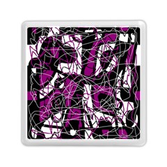 Purple, White, Black Abstract Art Memory Card Reader (square)  by Valentinaart