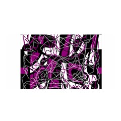 Purple, White, Black Abstract Art Satin Wrap by Valentinaart