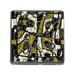 Brown Abstract Art Memory Card Reader (square) by Valentinaart