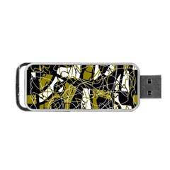 Brown Abstract Art Portable Usb Flash (one Side) by Valentinaart