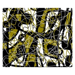 Brown Abstract Art Double Sided Flano Blanket (small)  by Valentinaart