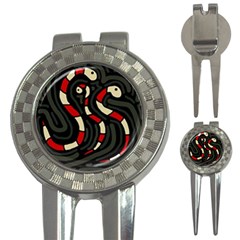 Red Snakes 3-in-1 Golf Divots by Valentinaart