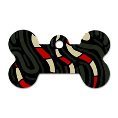 Red Snakes Dog Tag Bone (one Side) by Valentinaart