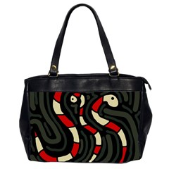 Red Snakes Office Handbags (2 Sides)  by Valentinaart