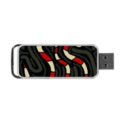 Red Snakes Portable Usb Flash (two Sides) by Valentinaart