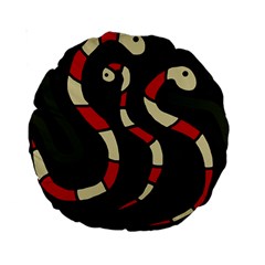 Red Snakes Standard 15  Premium Round Cushions by Valentinaart