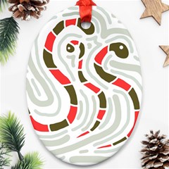 Snakes Family Ornament (oval)  by Valentinaart