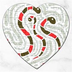 Snakes Family Jigsaw Puzzle (heart) by Valentinaart