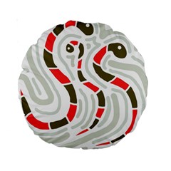 Snakes Family Standard 15  Premium Round Cushions by Valentinaart