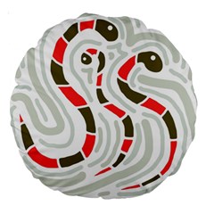 Snakes Family Large 18  Premium Round Cushions by Valentinaart