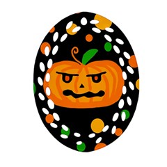 Halloween pumpkin Oval Filigree Ornament (2-Side) 