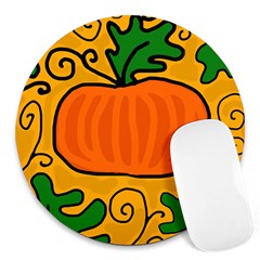 Thanksgiving Pumpkin Round Mousepads by Valentinaart