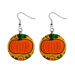 Thanksgiving pumpkin Mini Button Earrings Front