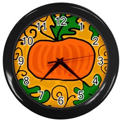 Thanksgiving Pumpkin Wall Clocks (black) by Valentinaart