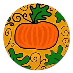 Thanksgiving Pumpkin Magnet 5  (round) by Valentinaart