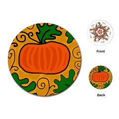 Thanksgiving Pumpkin Playing Cards (round)  by Valentinaart