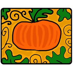 Thanksgiving Pumpkin Fleece Blanket (medium)  by Valentinaart