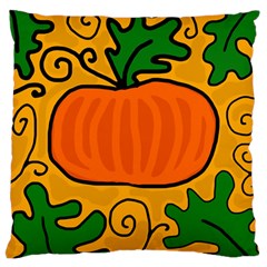 Thanksgiving Pumpkin Large Flano Cushion Case (two Sides) by Valentinaart