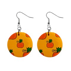 Thanksgiving Pumpkins Pattern Mini Button Earrings by Valentinaart