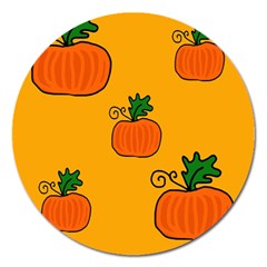 Thanksgiving Pumpkins Pattern Magnet 5  (round) by Valentinaart