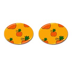 Thanksgiving Pumpkins Pattern Cufflinks (oval) by Valentinaart