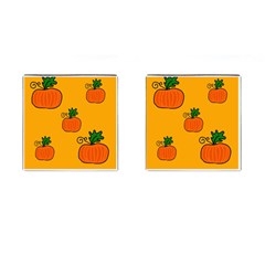 Thanksgiving Pumpkins Pattern Cufflinks (square) by Valentinaart