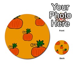 Thanksgiving Pumpkins Pattern Multi-purpose Cards (round)  by Valentinaart