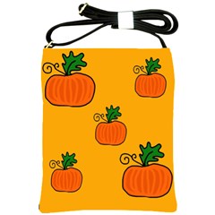 Thanksgiving Pumpkins Pattern Shoulder Sling Bags by Valentinaart