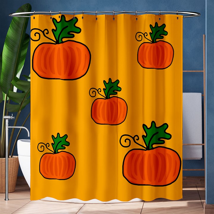 Thanksgiving pumpkins pattern Shower Curtain 60  x 72  (Medium) 