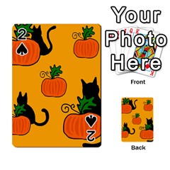 Halloween Pumpkins And Cats Playing Cards 54 Designs  by Valentinaart