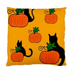 Halloween Pumpkins And Cats Standard Cushion Case (one Side) by Valentinaart