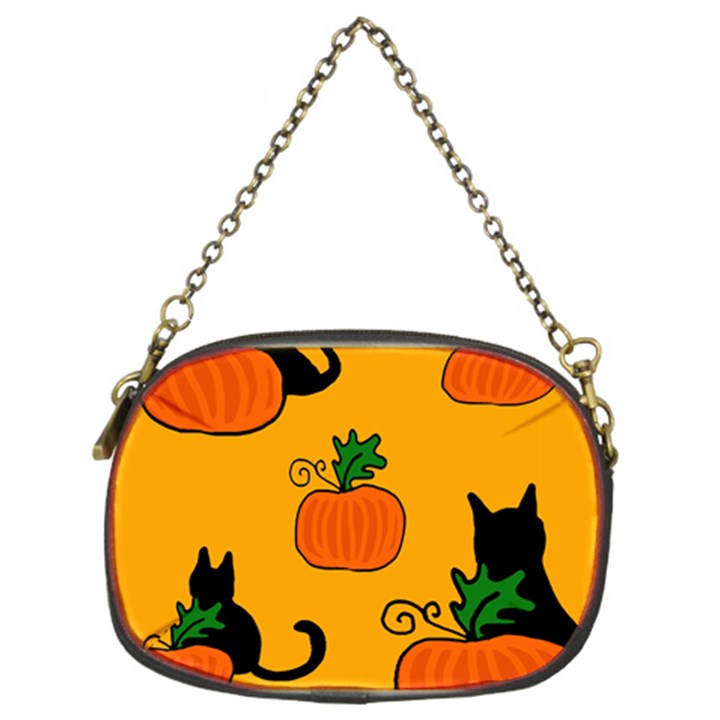 Halloween pumpkins and cats Chain Purses (Two Sides) 