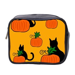 Halloween Pumpkins And Cats Mini Toiletries Bag 2-side by Valentinaart