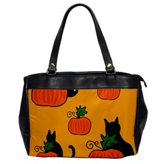 Halloween Pumpkins And Cats Office Handbags by Valentinaart