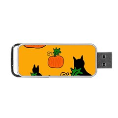 Halloween Pumpkins And Cats Portable Usb Flash (two Sides) by Valentinaart