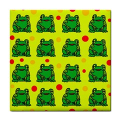 Green Frogs Tile Coasters by Valentinaart