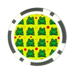 Green Frogs Poker Chip Card Guards by Valentinaart